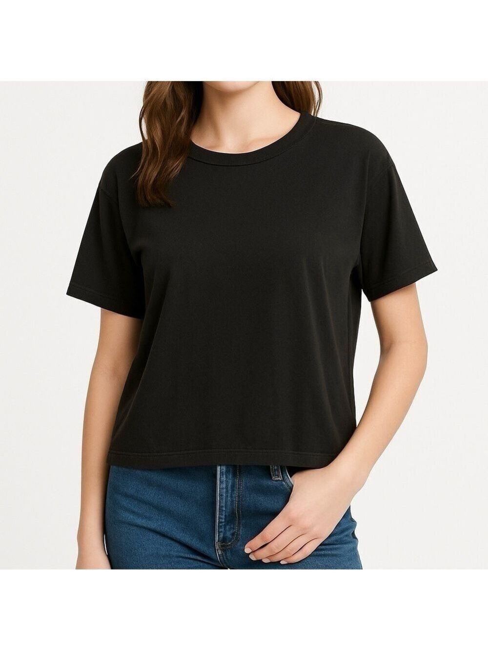 BRANDY MELVILLE Black Crop Tee Size S/M